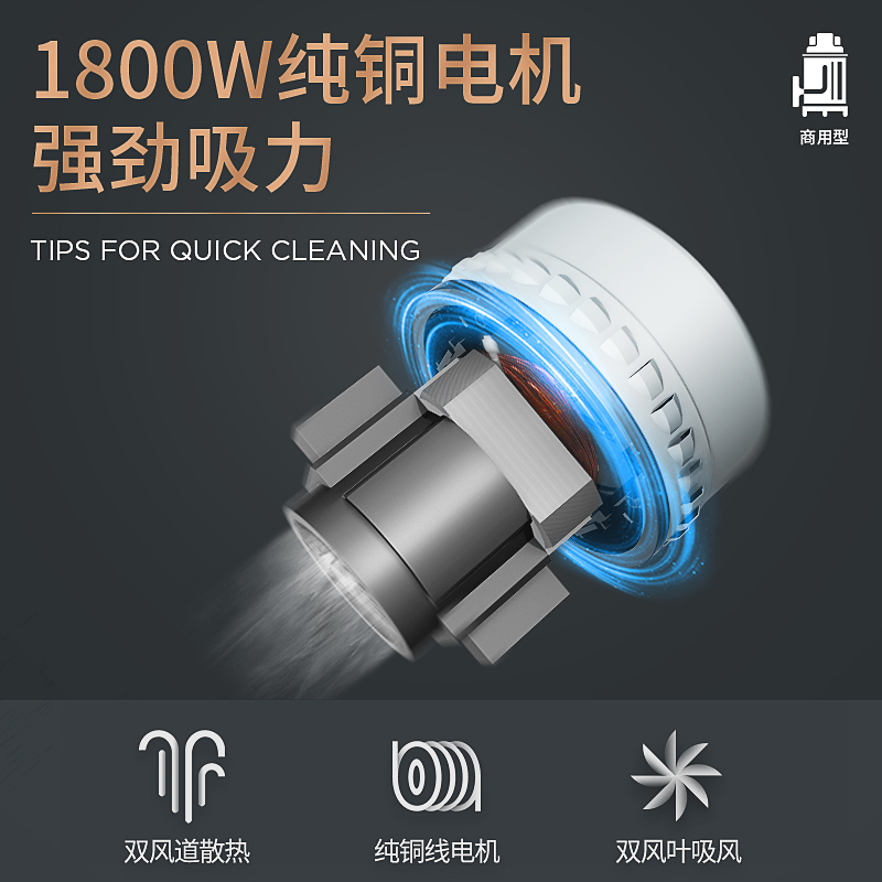 杰诺旗舰店杰诺吸尘器工业用工厂车间粉尘强力大功率洗车用大吸力商用吸尘机1