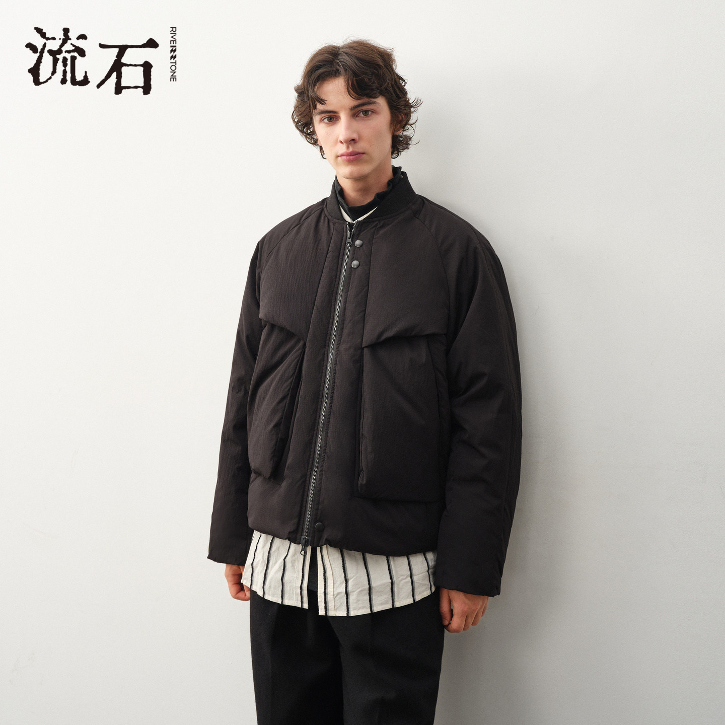 流石男装棒球服羽绒外套2025年冬季新款男士保暖时尚设计立领夹克,淘宝优惠券,粉丝福利购,淘宝优惠卷