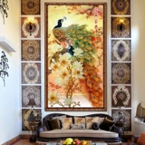 青飞 Точная печатная ткань цветы цветут богатые павлины магнолия бриллиантовая живопись цветовые резьба магнолия цветы, полные бриллиантовых живописи, бесплатная доставка