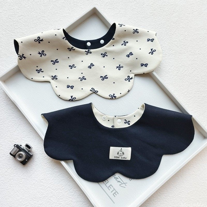 婴儿童双面图案纯棉加宽口水巾宝宝360度花朵a类全棉围嘴加宽加大,淘宝优惠券,粉丝福利购,淘宝优惠卷