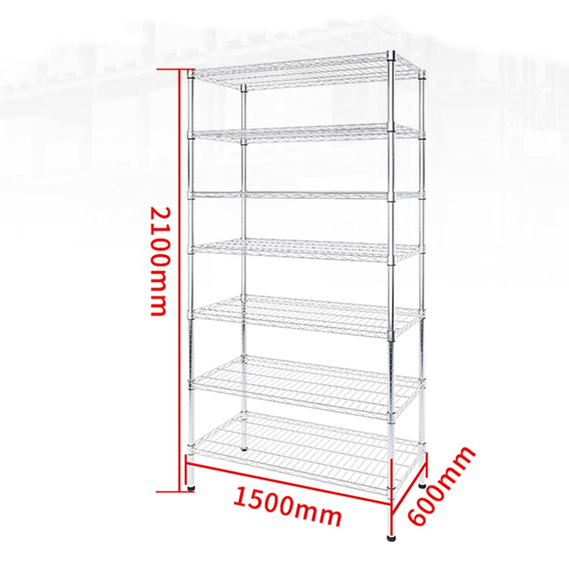 川井七层镀铬置物架线网货架层网架车间金属铁架洁净室物料储存架 - 图0