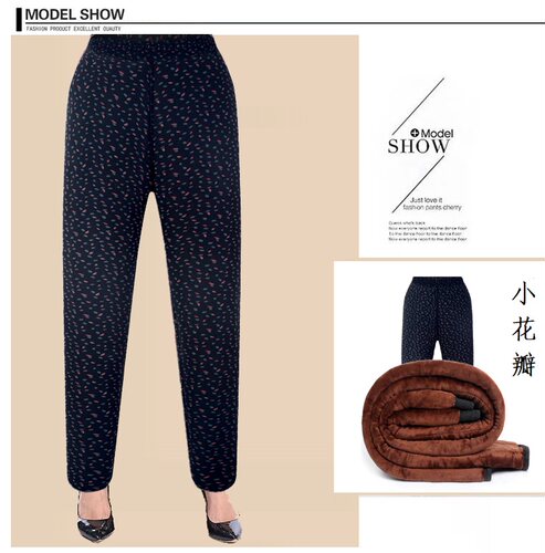 中老年人棉裤女70-80岁加绒加厚奶奶冬装保暖裤高腰宽松妈妈外穿 - 图2