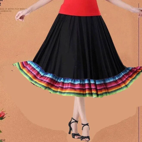 Длинная танцующая весенняя летняя этническая юбка, А-силуэт