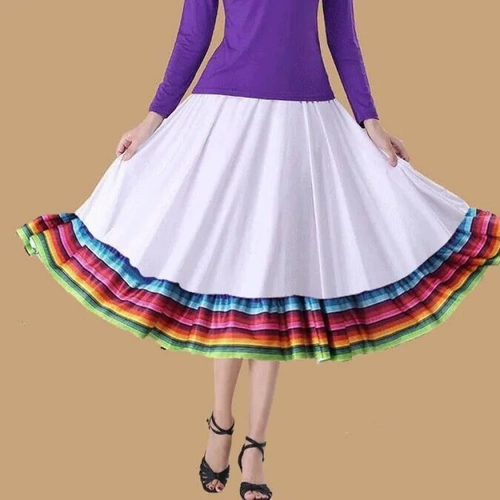 Длинная танцующая весенняя летняя этническая юбка, А-силуэт