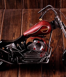 美式风做旧玩具橱窗摩托车模型