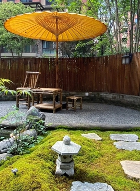油纸伞户外超大防水遮阳庭院围炉煮茶定制仿古伞竹木伞氛围布置伞