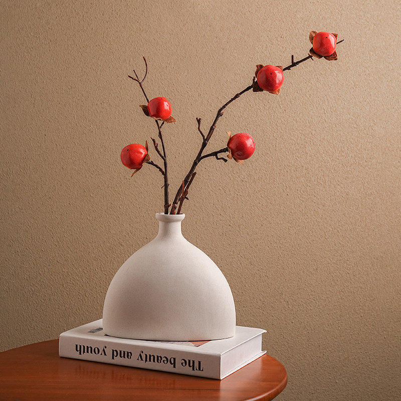 贝汉美柿柿如意仿真柿子树枝素胚花瓶摆件客厅桌面插花装饰品摆设,淘宝优惠券,粉丝福利购,淘宝优惠卷
