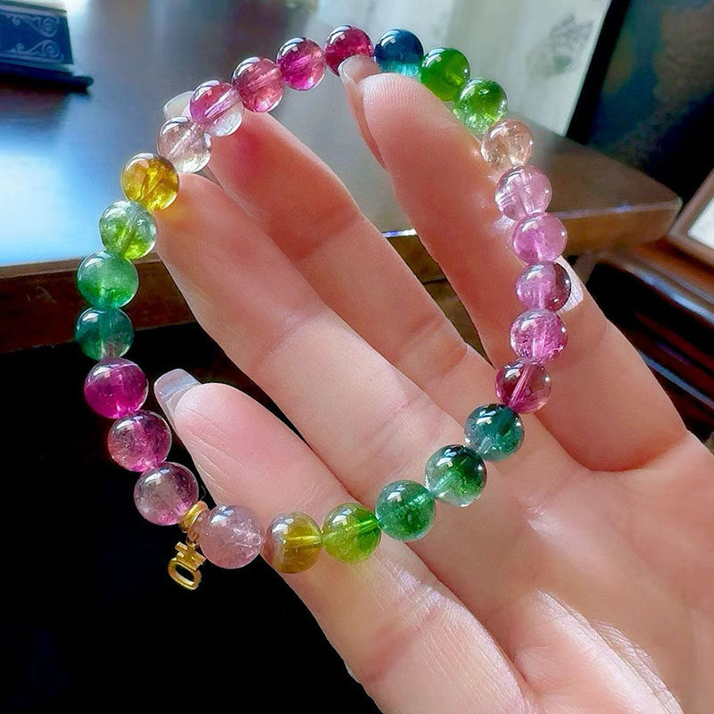 魅晶天然水晶晶体通透明艳西瓜碧玺手链,淘宝优惠券,粉丝福利购,淘宝优惠卷