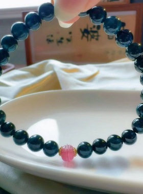 魅晶天然水晶晶体通透浓郁醇厚颗颗通透老矿碧玺手链