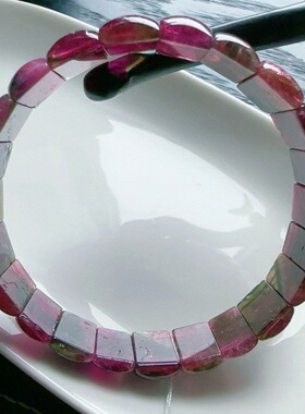 魅晶天然水晶晶体通透稀有大料鸽血红西瓜碧玺手牌