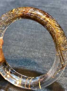 纯天然原矿金发晶晶体通透魔鬼发晶手镯