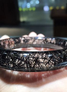 魅晶黑发晶晶体通透手镯