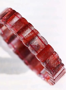 魅晶天然水晶晶体通透烟花红超七手牌