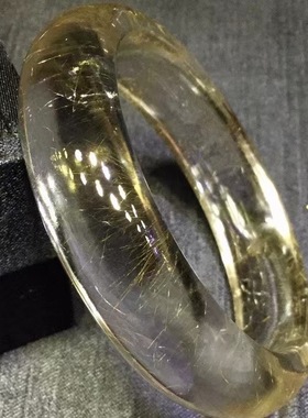 魅晶天然水晶晶体通透金发晶顺发晶手镯