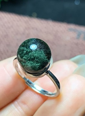 魅晶天然水晶晶体通透巴西绿幽灵聚宝盆转运珠戒指