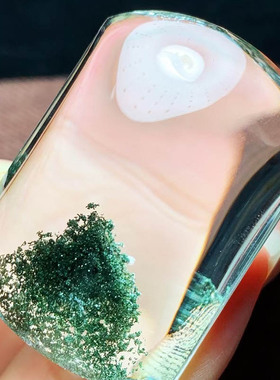 天然绿幽灵聚宝盆吊坠魅晶