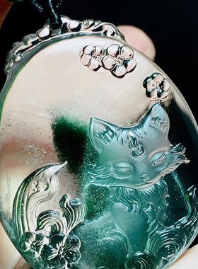 魅晶魅晶天然水晶晶体通透绿幽灵银山九尾狐仙吊