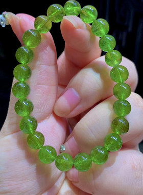 魅晶天然水晶晶体通透苹果绿色手链