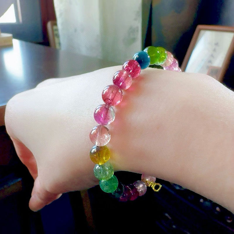 魅晶天然水晶晶体通透明艳西瓜碧玺手链,淘宝优惠券,粉丝福利购,淘宝优惠卷