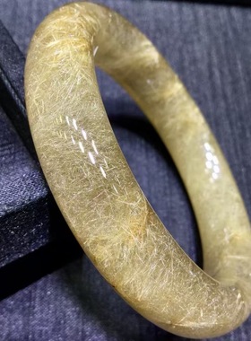 魅晶天然水晶晶体通透金发晶顺发晶发晶花经典手镯