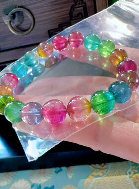 魅晶天然水晶晶体通透塔尖西瓜原矿料手链