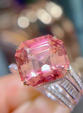 魅晶碧玺晶体通透戒指