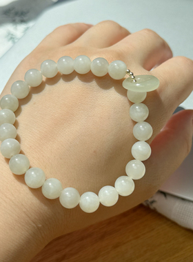 保天然和田玉晴水手串女原创和田玉手串女士高档手串手串女公主扣