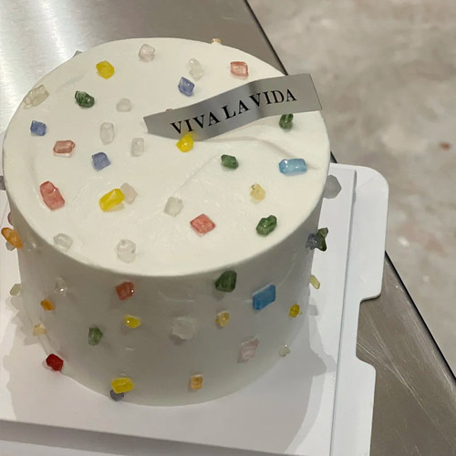 网红珍珠钻石糖简约蛋糕装饰摆件彩色砂糖烘焙生日甜品糖珠装扮 - 图0