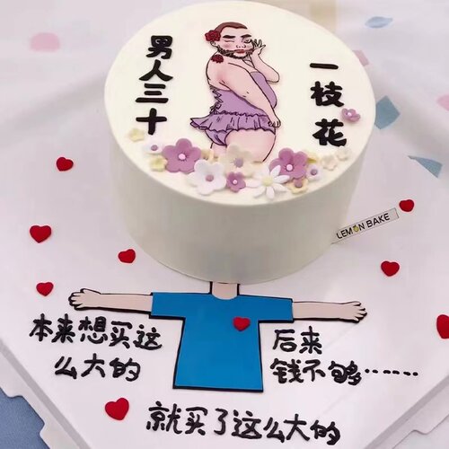 烘焙蛋糕装饰软胶大胡子人间美男恶搞整蛊男朋友老公蛋糕摆件插件 - 图2