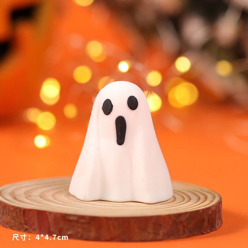万圣节烘焙蛋糕装饰摆件软胶可爱小鬼幽灵南瓜蝙蝠节日派对插件