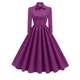 Autumn women's French elegant retro western style bow tie slimming three-quarter sleeves long skirt dress