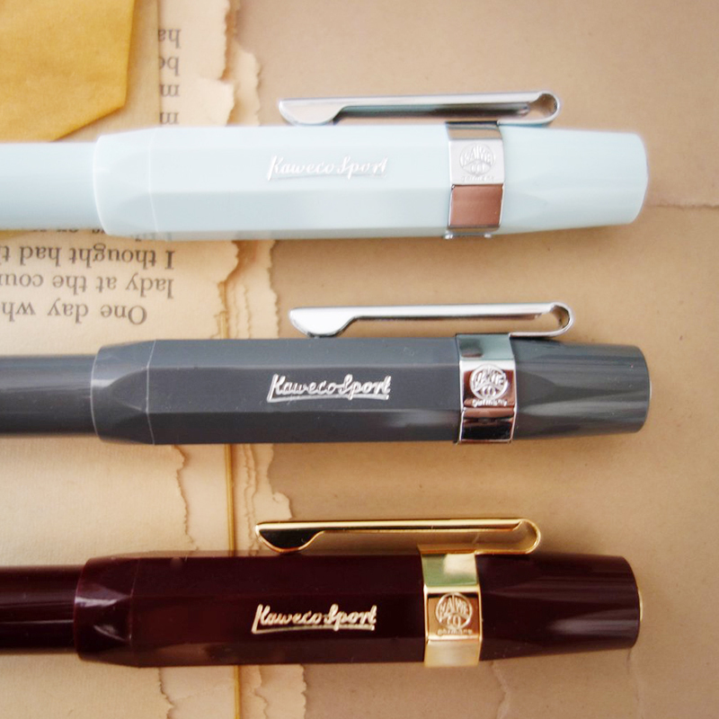 德国KAWECO Sports钢笔宝珠笔通用金属复古雕花笔夹金银青铜色 - 图0