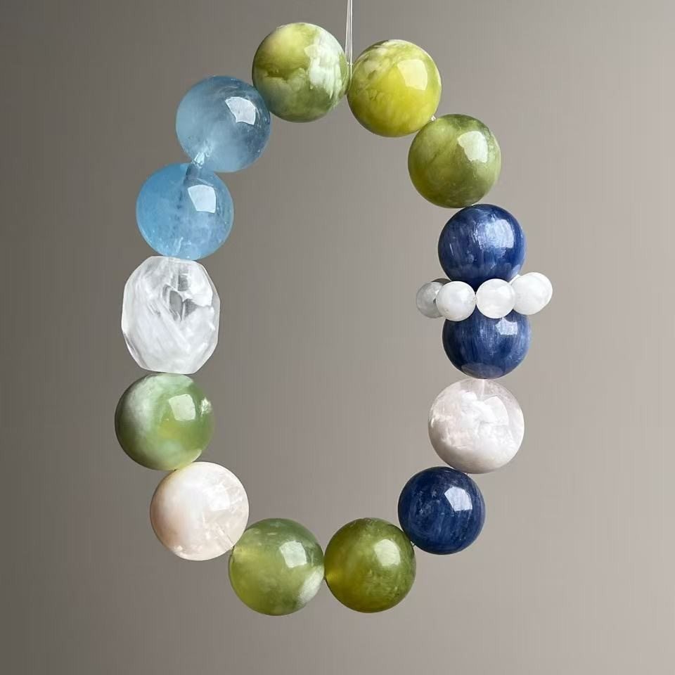 天然水晶手串白幽灵水晶奶盖手串岫玉蓝晶石手链礼物散珠,淘宝优惠券,粉丝福利购,淘宝优惠卷