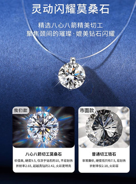 钻石之乡商丘人工钻石S925纯银人鱼之泪手链女ins透明鱼线时尚