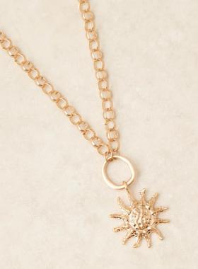 太阳图案金属个性时尚前卫项链 2025夏英国代购正品