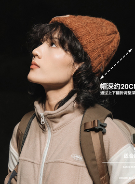 Acap男女秋冬粗针织毛线帽