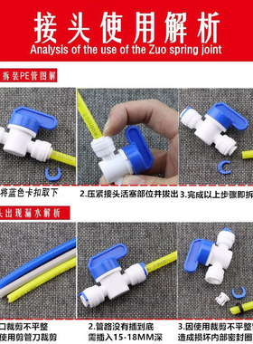 净水器快速接头2分3分弯头转4分外牙纯水直饮机PE管转换配件通用