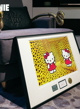 珍藏款波点Kitty村上隆版画草间弥生挂画卧室限量装饰画