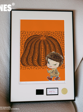 橙色草间弥生南瓜挂画奈良美智摆件装饰画