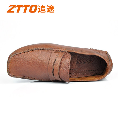 ZTTO断码清仓特价真皮男豆豆鞋牛筋底套脚软底手工休闲司机爸爸鞋 - 图1