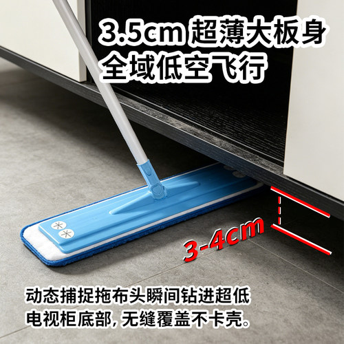 韩国进口家用清洁粘贴平板拖把平拖擦瓷砖夹布拖把平板拖布替换布 - 图2