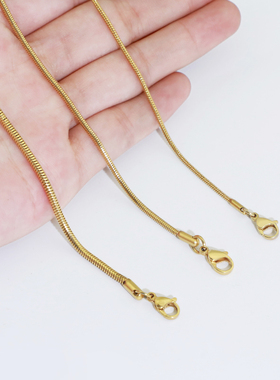 小众设计感金色蛇骨链不锈钢镀金