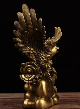 纯铜老鹰摆件大展宏图雄鹰大鹏展翅办公桌公司开业礼品家居装饰品