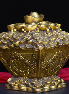 纯铜黄金万两斗存钱罐摆件前台吉祥如意储蓄罐聚宝盆家居摆设礼品