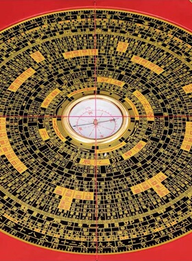 香港通胜罗盘高精度专业纯铜综合盘指南针八卦三元三合罗经仪摆件