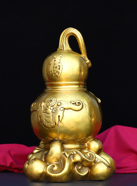 铜葫芦摆件纯铜福禄富天下第一福葫芦家居玄关酒柜办公室工艺礼品