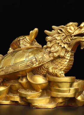 铜龙龟摆件纯铜八卦金钱龟母子龟铜制神兽家居玄关办公室桌装饰品