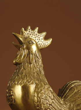 直供纯铜鸡大小号福鸡公鸡金钱鸡·大吉大利鸡装饰摆件客厅创意