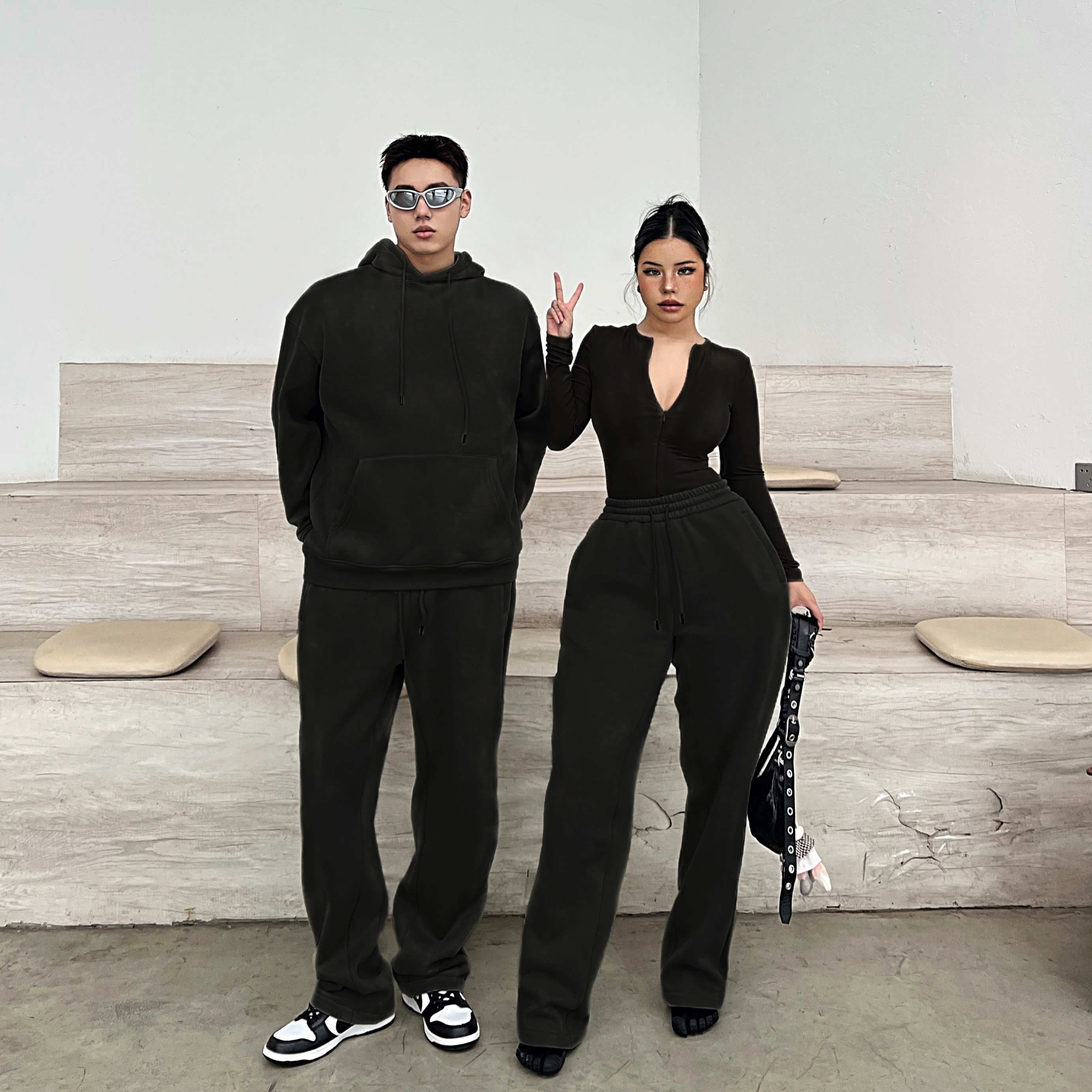 SYNEZS秋冬欧美男女百搭慵懒街头宽松运动加绒长裤阔腿直筒裤卫裤,淘宝优惠券,粉丝福利购,淘宝优惠卷