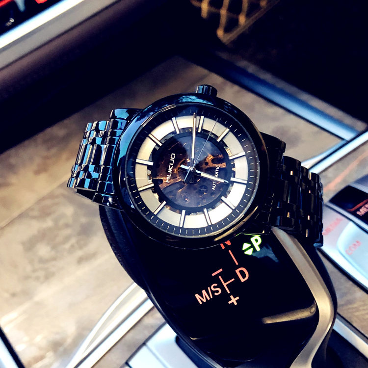 黑武士潮牌个性商务镂空全机械表 酷林手表国产腕表